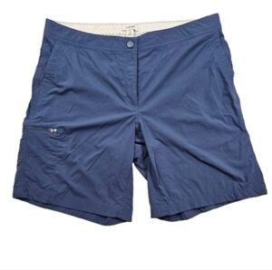 LL Bean Hiking Trail Shorts Adjustable Stretch Womens 12 Navy Blue Pocket 268921